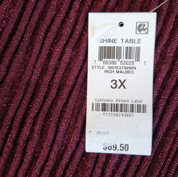 NWT Alfani Plus Women's V-Neck Ribbed Metallic Sweater - Picture 6 of 13